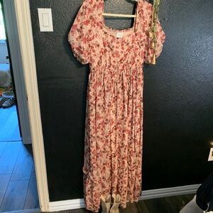 Bohme size M romantic floral peasant style dress cottage core sundress